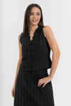 Blouse sans manches en coton ajouré avec col en V - Jupe MINITHX