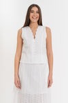 Blouse sans manches en coton ajouré avec col en V - Jupe MINITHX