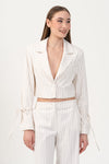 Stylish cropped striped jacket - Blazer A Righe FALENAX