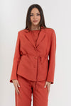 Giacca blazer da donna in lino e cotone con cintura - Giacca LULLAX
