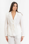 Giacca blazer da donna in lino e cotone con cintura - Giacca LULLAX