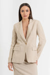 Chaqueta recta de sastre para mujer de lino y algodón - Blusa KAARIX