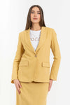 Chaqueta recta de sastre para mujer de lino y algodón - Blusa KAARIX