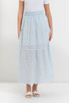 Gonna lunga a balze da donna in cotone con ricamo floreale - Gonna MYREAX