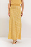 Gonna lunga fluida in jacquard floreale a vita alta - Gonna WURNONX