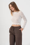 Maglia crop con lavorazione a traforo - Maglia CLARENCEX Kocca
