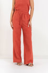Pantaloni da donna a gamba larga in lino, cotone e ramiè - Pantalone Fashion ANNIX