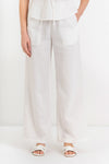 Pantaloni da donna a gamba larga in lino, cotone e ramiè - Pantalone Fashion ANNIX
