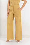 Pantalon femme taille haute et jambe large en lin et coton - Pantalon KARYX