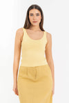 Women's fitted sleeveless viscose top with a round neck - Top KARLOTTAX