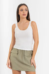 Women's fitted sleeveless viscose top with a round neck - Top KARLOTTAX