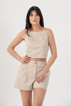 Top cropped effetto suede - Pantaloni BOTUX Kocca