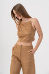 Top cropped effetto suede - Pantaloni BOTUX Kocca