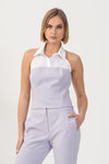 Top con dettagli camicia - TOP AZOKX