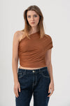 Top monospalla con drappeggi - T-shirt MARIX Kocca